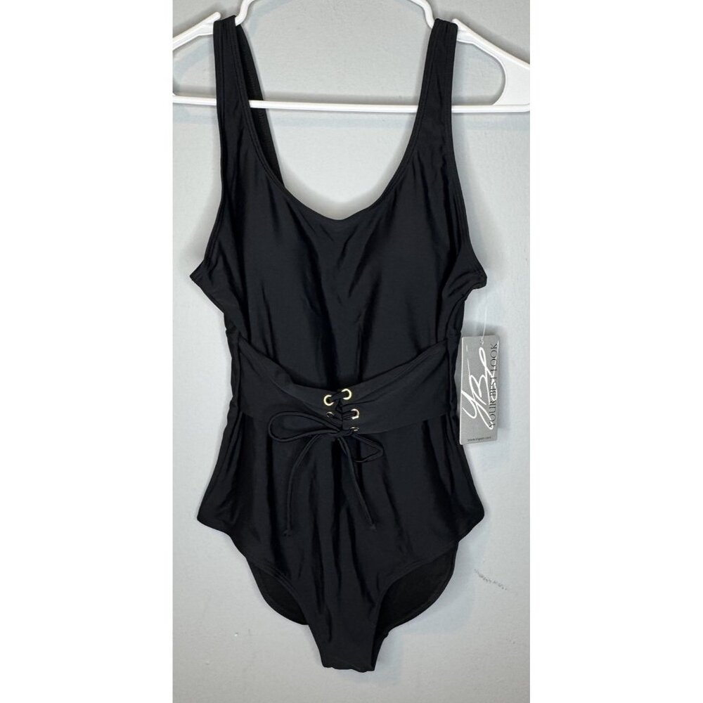 Ingear One Piece Swimsuit Size 8 New Black Belted